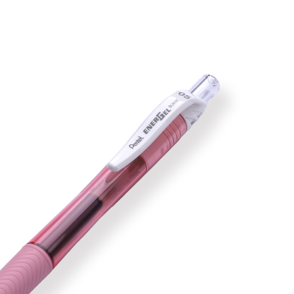 Pentel EnerGel-X Gel Pen - Needle-Point - 0.5 mm - Black (Pink Body) - Stationery Pal