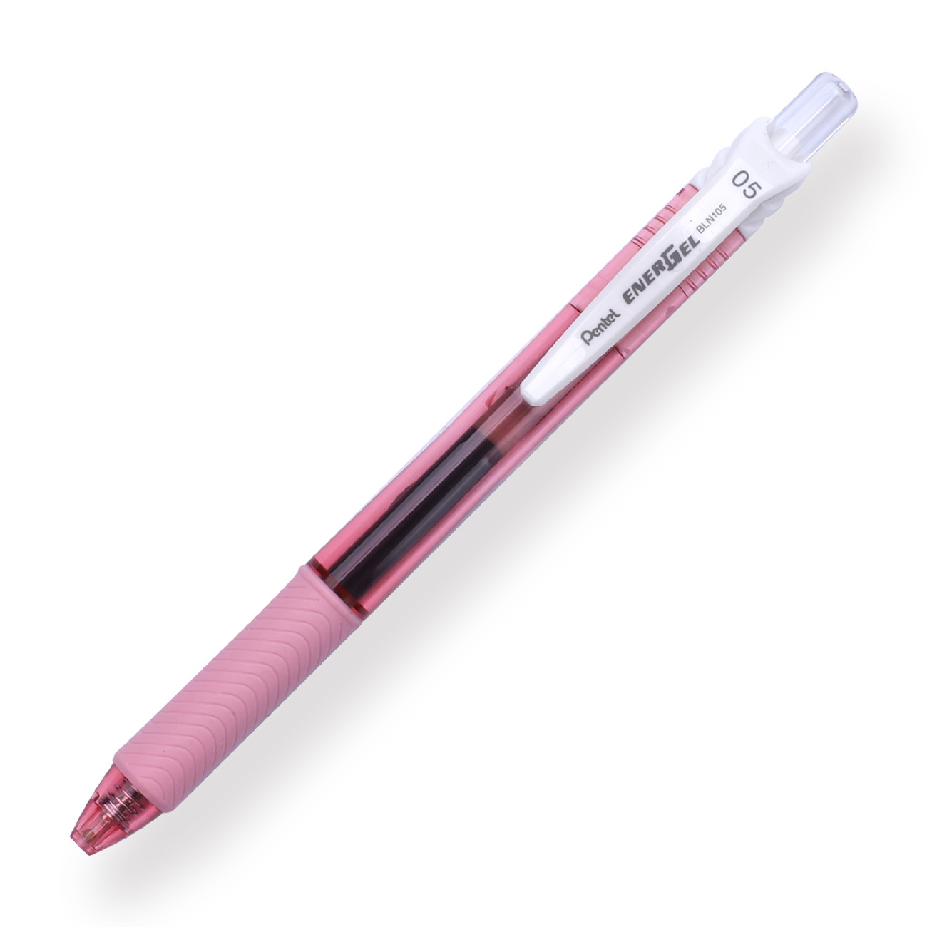 Pentel EnerGel-X Gel Pen - Needle-Point - 0.5 mm - Black (Pink Body) - Stationery Pal