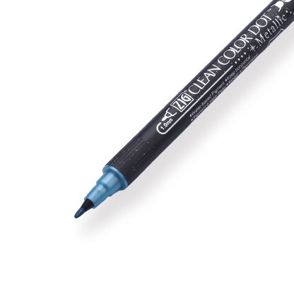 Kuretake Zig Clean Colour Dot Metallic Double-Sided Marker - Blue 125 - Stationery Pal