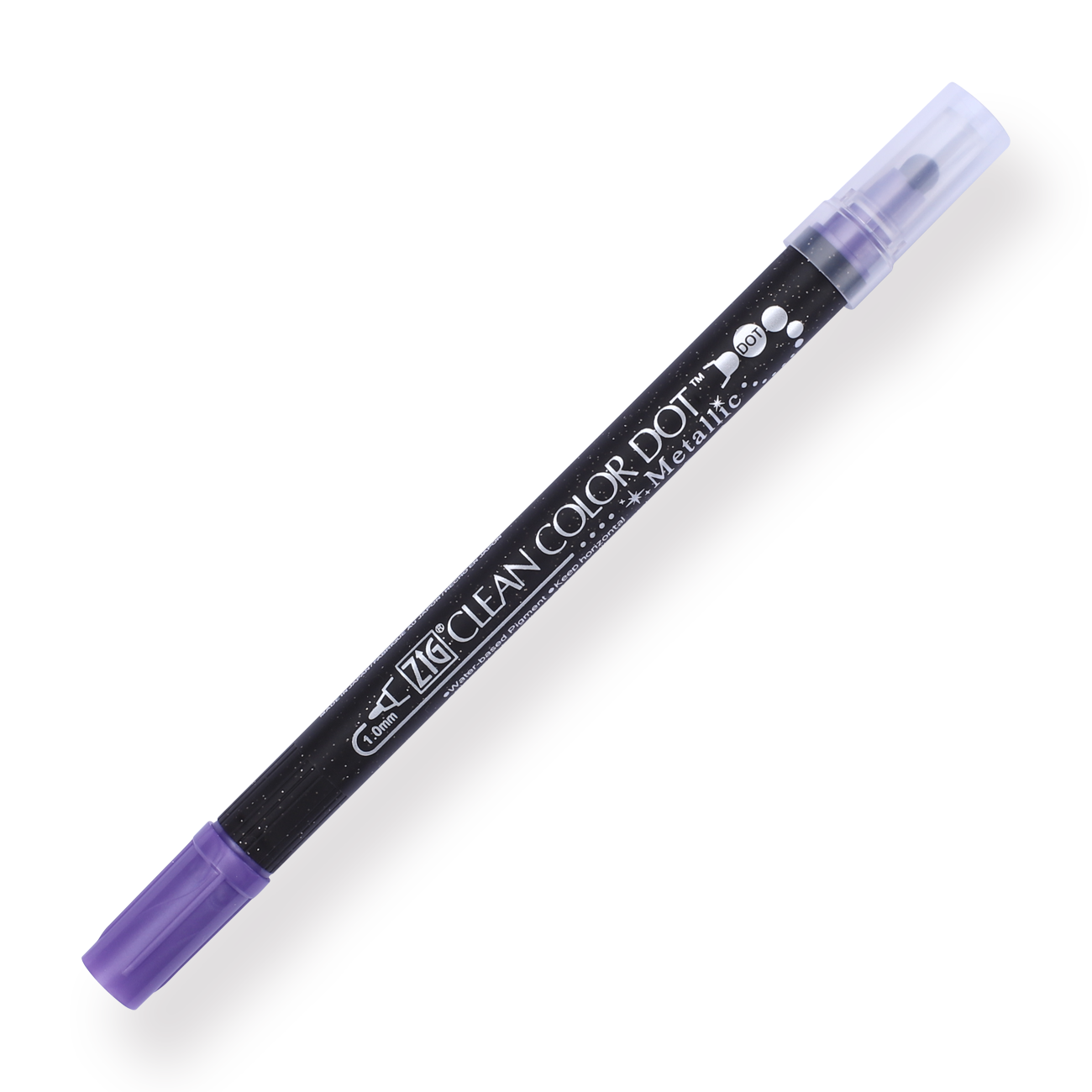 Kuretake Zig Clean Colour Dot Metallic Double-Sided Marker - Violet 124 - Stationery Pal