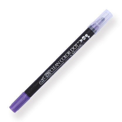 Kuretake Zig Clean Colour Dot Metallic Double-Sided Marker - Violet 124 - Stationery Pal