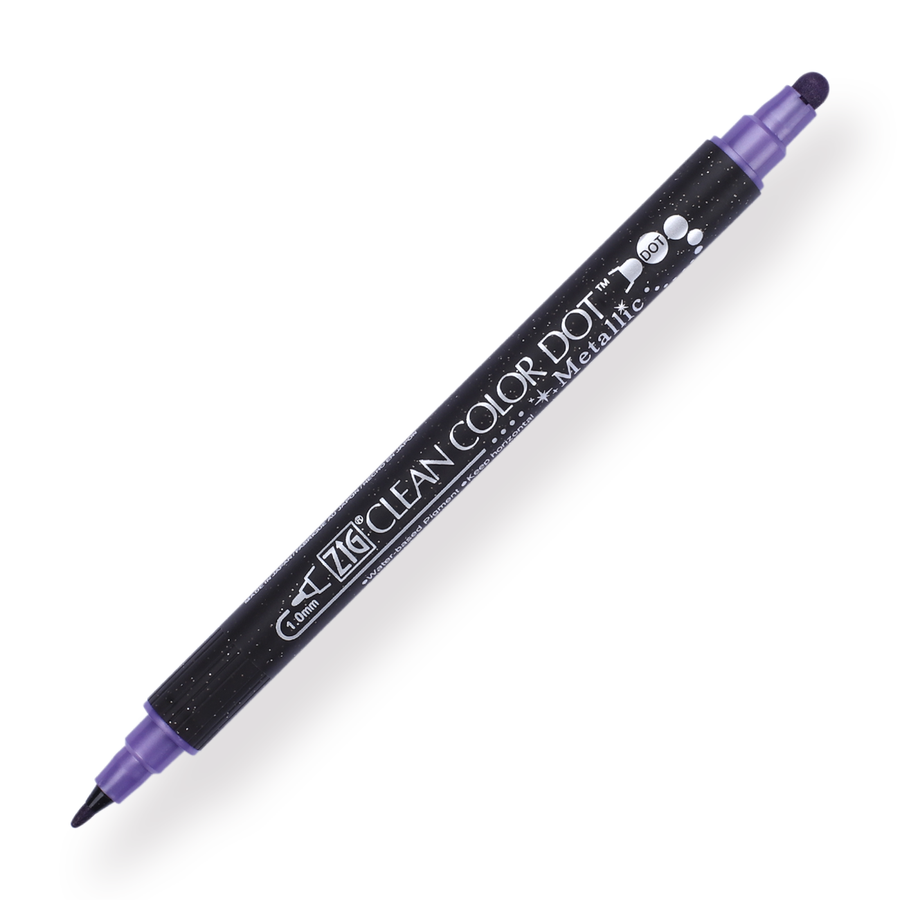 Kuretake Zig Clean Colour Dot Metallic Double-Sided Marker - Violet 124 - Stationery Pal