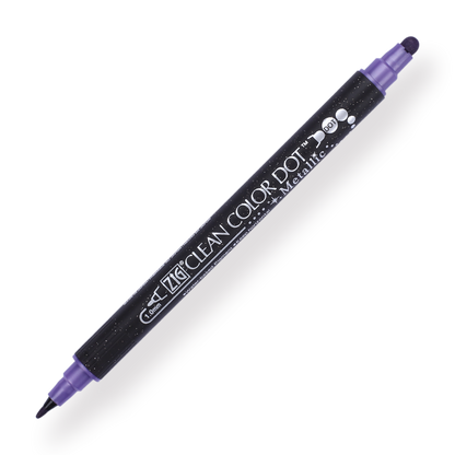 Kuretake Zig Clean Colour Dot Metallic Double-Sided Marker - Violet 124 - Stationery Pal