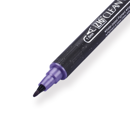 Kuretake Zig Clean Colour Dot Metallic Double-Sided Marker - Violet 124 - Stationery Pal