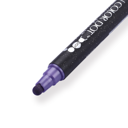 Kuretake Zig Clean Colour Dot Metallic Double-Sided Marker - Violet 124 - Stationery Pal