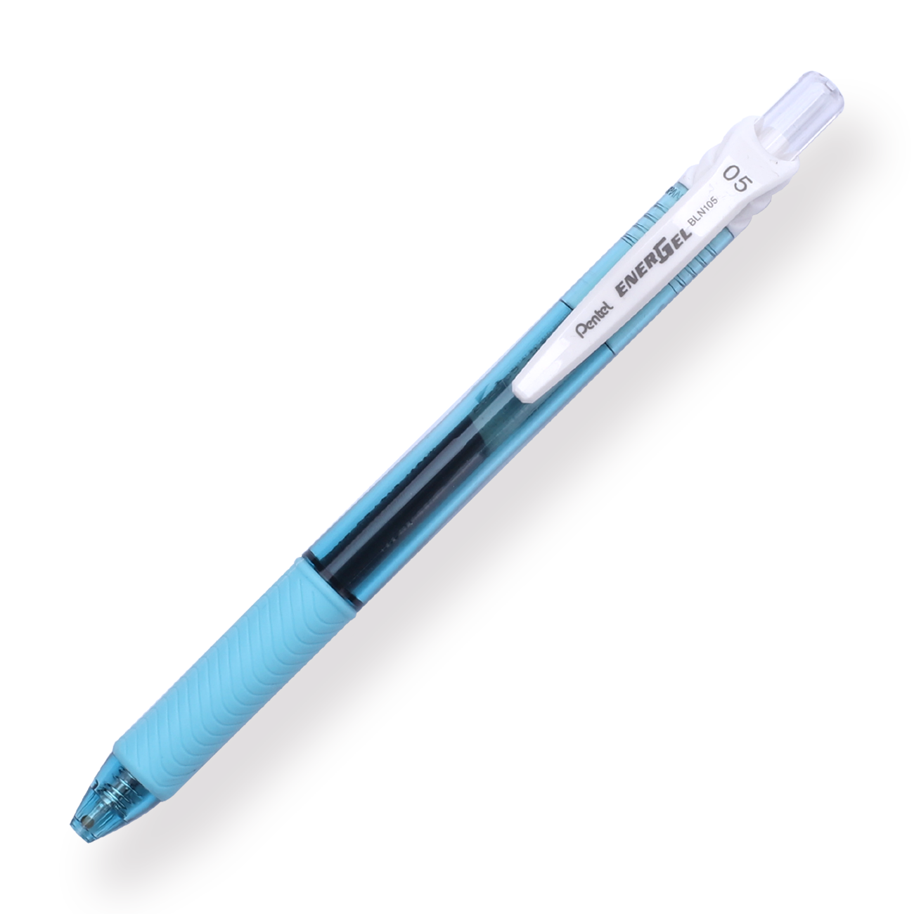 Pentel EnerGel-X Gel Pen - Needle-Point - 0.5 mm - Black (Light Blue Body) - Stationery Pal