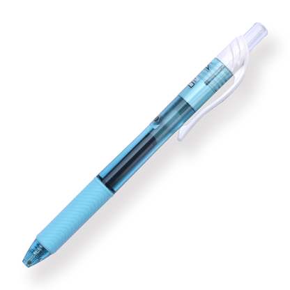 Pentel EnerGel-X Gel Pen - Needle-Point - 0.5 mm - Black (Light Blue Body) - Stationery Pal