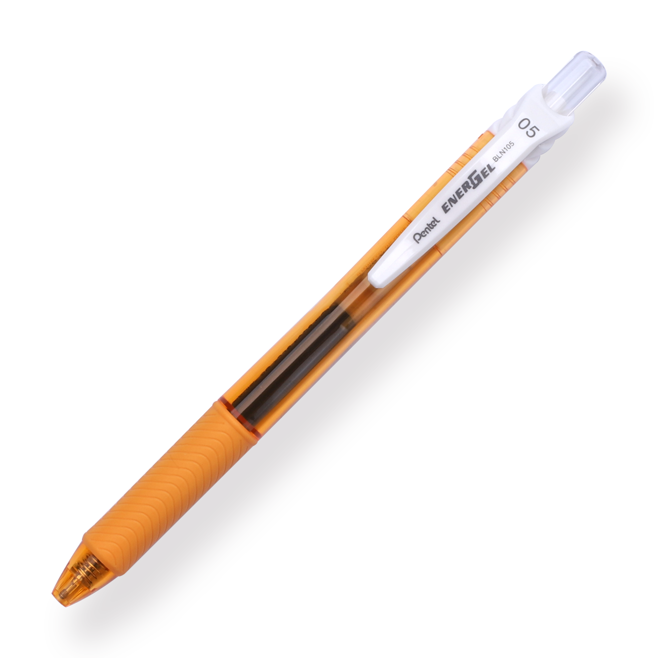 Pentel EnerGel-X Gel Pen - Needle-Point - 0.5 mm - Black (Orange Body) - Stationery Pal