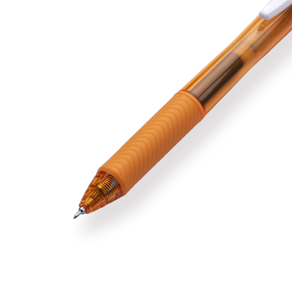 Pentel EnerGel-X Gel Pen - Needle-Point - 0.5 mm - Black (Orange Body) - Stationery Pal