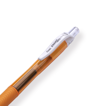 Pentel EnerGel-X Gel Pen - Needle-Point - 0.5 mm - Black (Orange Body) - Stationery Pal